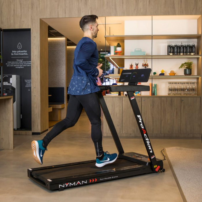 NYMAN G6400 Tapis Roulant Pieghevole - 16 Km/h, Superficie Corsa 122x45 Cm, 36 Programmi, Pieghevole Orizzontale E Verticale - Per Casa